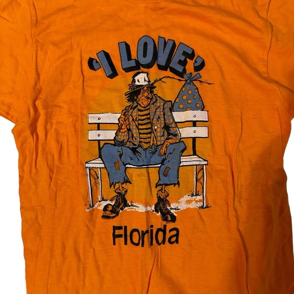 Vintage ‘I love Florida’ Orange Single Stitch T Shirt - Picture 2 of 5